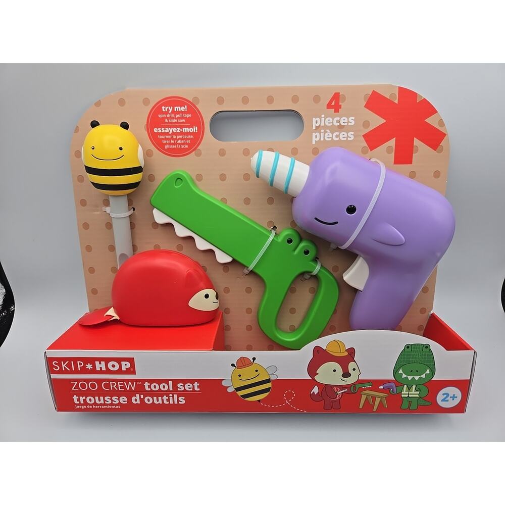 SKIP HOP Zoo Crew Tool Set 4 Pieces Ages 2+ Brand NEW Baby Toddler Pretend Play!